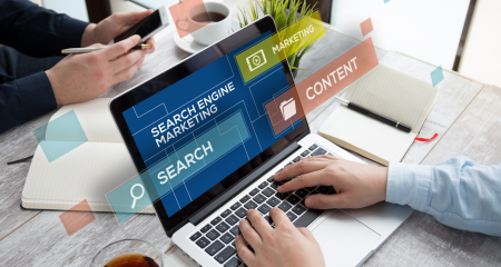 laptop showing international search engine marketing SEM