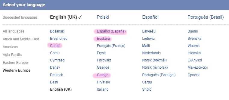 a screenshot from Facebook's website
