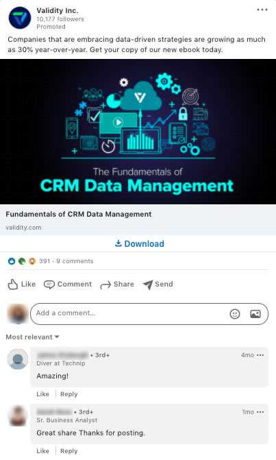 a screenshot of a Sponsored Content ad on LinkedIn