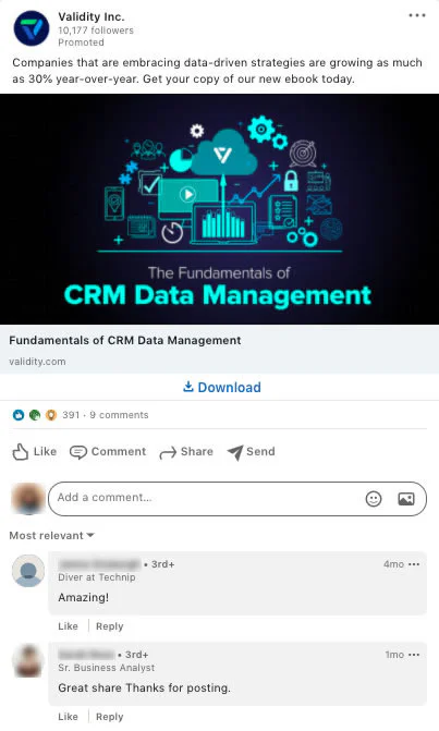 a screenshot of a Sponsored Content ad on LinkedIn