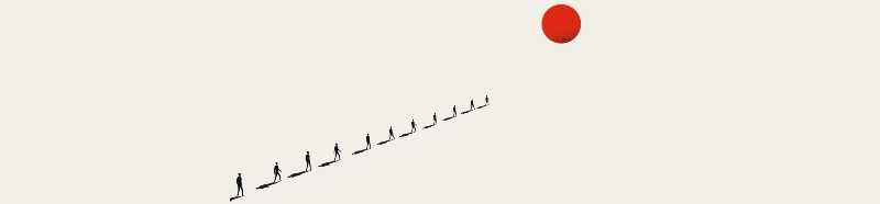 a person walking towards a horizon