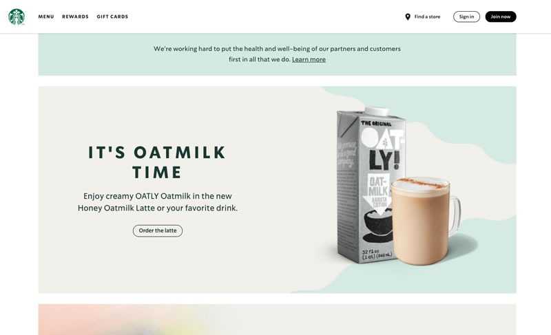 a screenshot of starbucks.com