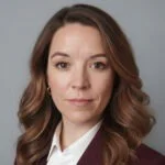 A headshot of Julie Franck from TransPerfect Digital
