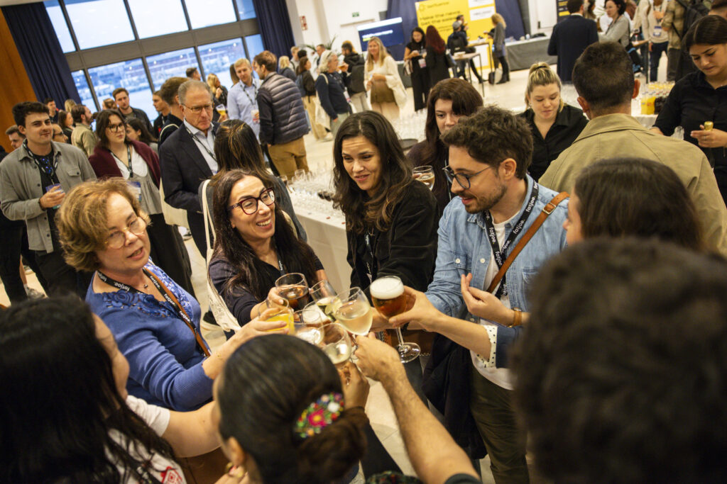 a photo of attendees enjoying the International Search Summit