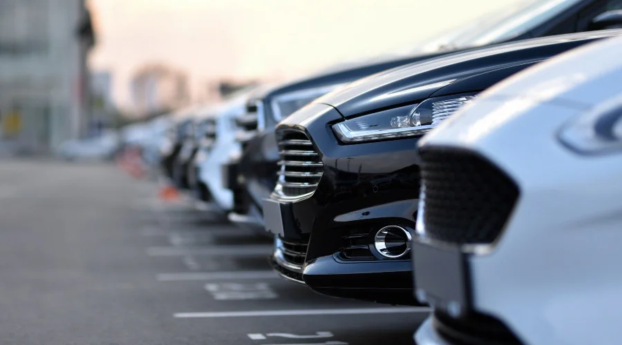 a line of cars