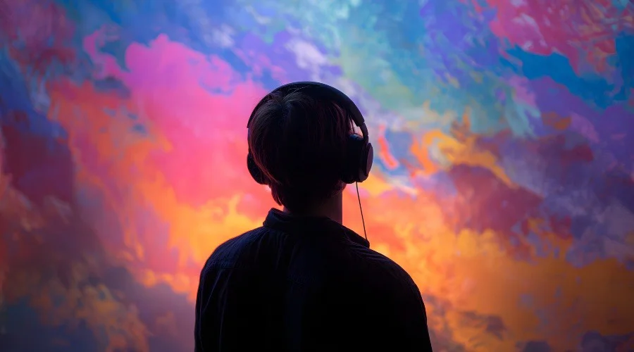 a person wearing headphones